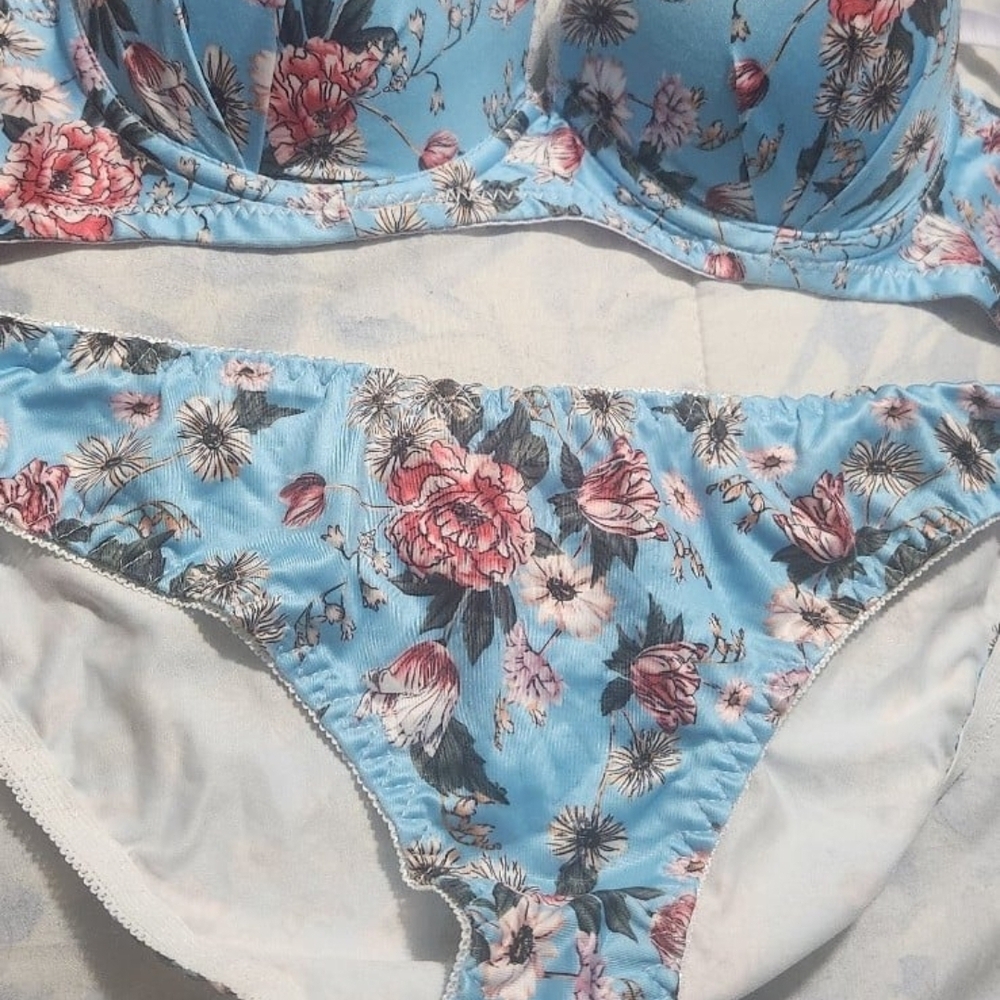 Floral Blue Bikini Set